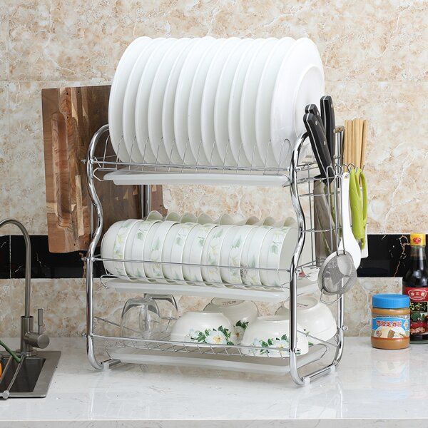 BINCA HIgh-Quality Kitchen Organizer Stainless Steel Dish Rack