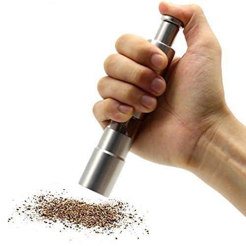 Hand Pressing Stainless Steel Made Rock Salt & Pepper Grinder